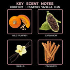 LOVSPA Reed Diffuser Set, Pumpkin Vanilla Chai Scented Oil Diffuser with Sticks, Home Fragrance Accessories for Bathroom Shelf Decor, Aroma Diffusers for Home or Office Fall Decor, USA Made