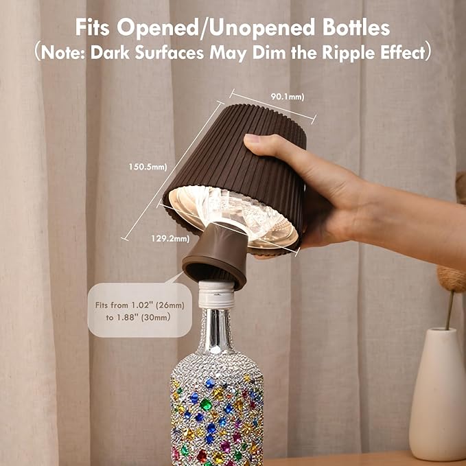 WILIT Wine Bottle Lights for Liquor Bottles, RGB Water Ripple Night Light Projector for Bedroom, Unique Home Decor Living Room, Birthday Gifts for Women, Wireless Bottle Lamp, Bar Accessories