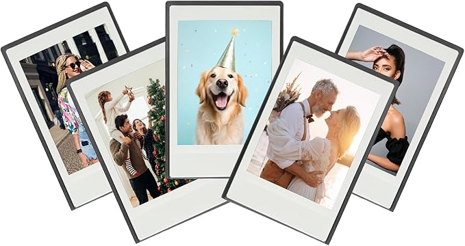 PATIKIL 2x3 Fridge Magnetic Frame, 5Pcs Mini Picture Frames Photo Frame Instant Film Small Picture Holder for Fujifilm Refrigerator, Black