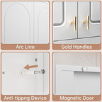 Wall Cabinet with Doors, Small Hanging Cabinet for Kitchen Pantry, Metal Overhead Cabinets for Dining, Living Room, Bathroom, 16" D x 32" W x 15" H, White, Assembly Required