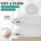 Oubonun 12 x 20 Throw Pillow Inserts - Soft, Plush & Decorative Down Alternative Pillows for Couch Sofa Bed, Machine Washable - White, Pack of 2