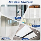 Privacy Window Film Static Cling, Frosted Glass Decorative Window Film with 96% UV Blocking, Non-Adhesive Removable Window Cling for Home Office Bathroom, 23.6 x 78.7 Inches, White