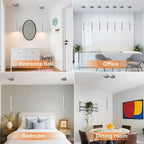 Modern LED Pendant Light Fixtures Chrome Long Tube Pendant Lights 2 Pack Pendant Lighting for Bedroom Dining Room Bar Kitchen Island Hanging Light Height Adjustable, 3000K, 11.8inch