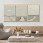 SIGNWIN Framed Canvas Print Wall Art Minimalist Rain Cloud Abstract Neutral Landscape Photography Modern Art Minimalist Black and White for Living Room, Bedroom, Office - 16"x24"x3 Natural