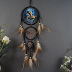 Remorelt Wolf Eagle Bear Dream Catcher Bedroom Wall Decor, Christmas Home Decoration, Room Accessory, White Moon Feather Decoration - Unique Home Craft Wall Pendant (DC04 13Inch Set 3 Mix)