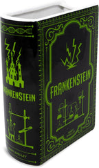 Steel Mill & Co Original Large Book-Shaped Decorative Vase, Ceramic Vases for Halloween Home Decor, Gothic Bookshelf Decor, Unique Vase for Book Lovers (Frankenstein)