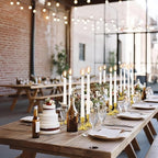 Vintage Brass Gold Taper Candle Holders, Set of 6, Metal Taper Candlestick Holder for Dinner Room Table Centerpiece, Wedding Reception, Festive,Mantel Decoration, Home Decor (Brass Gold, Set of 6)