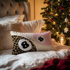 Trendy Leopard Lucky 8 Ball Pillow Covers 20x12, Cheetah Leopard Print Room Decor, Funky Preppy Leopard and Black Billiards Decorative Throw Pillow Covers for Girls Dorm Apartment，Set of 2