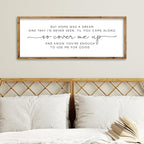 ZZJJHYWGQ Romantic Quote Wall Art So Cover Me Up Sign 32"×12" Inspirational Home Was A Dream Decor Rustic Large Wood Framed Print for Bedroom Living Room Couples Motivational Wall Hanging (Wood)