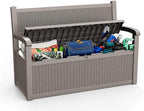 80 Gallon Storage Bench Deck Box, Waterproof and Lockable Outdoor Storage Furniture for Patio, Garden, and Porch – Perfect for Storing Garden Tools and Cushions (Gray)