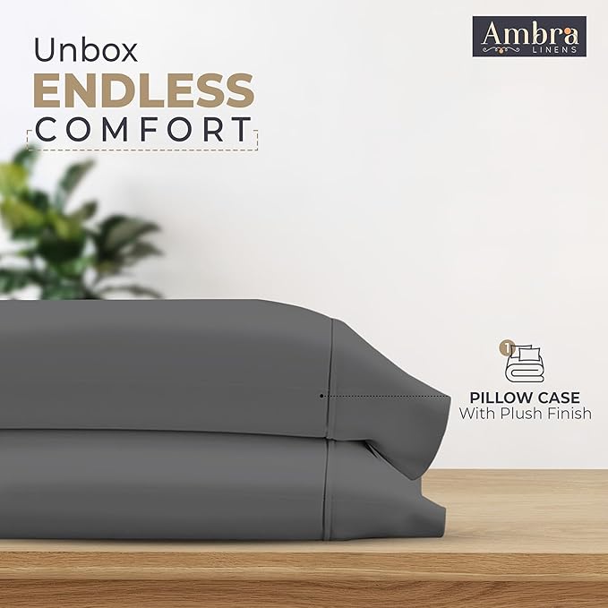 Ultra Soft Pillow Protectors 400TC Set of 2 Breathable Pillow Covers 100% Protection Against Stains, Dust & Dirt - Machine Washable