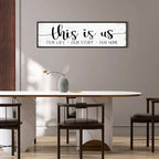 This Is Us Sign Wall Decor: Family Signs for Home Decor Living Room Wall Art Framed 16"x48"Large Farmhouse Rustic Home Sign Wall Decor Above Bed,Country Wall Plaques Hanging Master Bedroom Decor