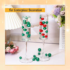 300Pcs Pearl Vase Filler, Green No Hole Faux Pearl Beads for Centerpieces Vases, Candle Centerpieces, Wedding Birthday Party Home Decor 8/10/14/20mm