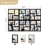 Jerry & Maggie 4×6 collage frame 24 pictures, picture frames collage wall decor, 24 slot picture frame Wall Hanging For 6×4 Photo, Black