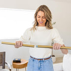 Blackout Curtain Rod Wrap Around Design - Adjustable 36-66 Inches - Wall/Ceiling Mount - Heavy Duty Metal - Room Darkening French Return Drapery Hardware - Modern Minimalist Bracket - Brushed Gold