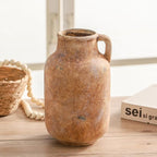 Ceramic Flower Vase Home Decor - 9.7 Inch Large Table Flowers Vases Living Room Bedroom Plant Decorations Farmhouse Vintage for Kitchen Shelf Office Coffee Dining Desk House Women (Rust, 9.7")