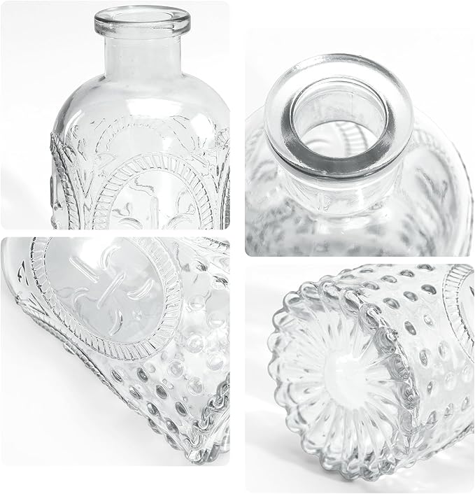 Bud Vases in Bulk 24, Clear Small Glass Vase for Centerpiece Table Decorations, Durable Mini Glass Vases for Flowers, Decorative Flower Vase for Wedding Decor, Party, Home Decor, Housewarming