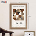 VCK 11x17 Picture Frame Set of 3 - Brown Walnut, Natural Textured Solid Wood Picture Poster Frame, Wall Gallery Frame