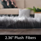 Latepis Dark Grey Rugs 6x8 Area Living Room Faux Sheepskin Fur Rug for Bedroom Washable Shag Fuzzy Furry Rug Home Décor, Rectangle