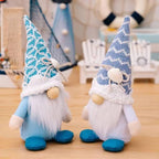 Summer Gnomes Decorations, Beach Gnome Plush Decor for Home Ocean Day Gnomes Tiered Tray Decor Handmade Tomte Swedish Nisse Scandinavian Elf Dwarf,Birthday Gnome Gifts, White