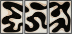 SIGNWIN Framed Canvas Print Wall Art Modern Abstract Organic Shapes Black and Beige Fluid Pattern Photography Modern Art Minimalist Black and White for Living Room, Bedroom, Office - 16"x24"x3 Black