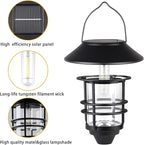Solar Lantern Outdoor Lights, Hanging Waterproof Lantern Lights with Wall Mount Kit for Garden Porch Fence 2 Pack