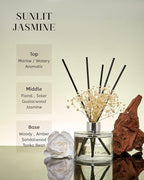 M&SENSE Reed Diffuser Set with 7 Sticks | 7.0oz Fresh Marine & Jasmine Scent, Home Fragrance Diffuser for Housewarming Diffuser Room Fresheners for Bathroom Long Lasting with Baby's Breath Flower
