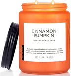 M&SENSE Cinnamon Pumpkin Fall Scented Candles, 19.4oz Soy Natural Candles 110 Hours Long Lasting Slow Burning Halloween Autumn Candle Gifts for Home Decor