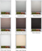 Changshade Cordless Cellular Shades, Light Filtering Honeycomb Shades for Windows, Pull Down Pleated Blinds, Easy to Install for Indoor Windows and French Doors,27" W x 48" H, Grey