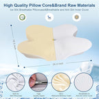Cervical Pillow for Neck Pain Relief, Ergonomic Neck Pillow for Sleeping, Odorless Memory Foam Orthopedic Pillow for Side Sleepers with Cooling Pillowcase