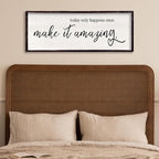 Today Only Happens Once Make It Amazing Framed Wall Art, 32''×12'' Rustic Religious Christian Lords Prayer Sign for God Jesus Christ Prayer, Horizontal Holy Inspirational Catholic Scripture Decor