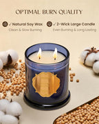 M&SENSE Patchouli Candles for Home Scented, Organic Soy Candles Non Toxic, Relaxing Aromatherapy Candles for Bathtub Spa Meditation, 2 Wick 12.7oz Large Candle 75 Hour Long Lasting,Father Gift