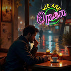 We Are Open Neon Sign, Neon Signs for Wall Decor Neon LED Signs Room Neon Light Up Signs Home Decor for Business Restaurant Cafe Club Party Bar Shop USB Operated