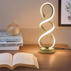 Modern Table Lamp, 7 Colors 10 Light Modes Spiral Design Table Lamp, Touch Dimmable Nightstand Lamp, Unique Bedside Lamp for Living Room, Bedroom, Cool Lamps, Gold, 2 Pack