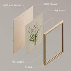 SIGNWIN Framed Watercolor Floral Botanical Wall Art, Set of 4 Vintage Wall Decor Prints, Minimalist Wall Décor for Living Room, Bedroom - 12"x16" Natural