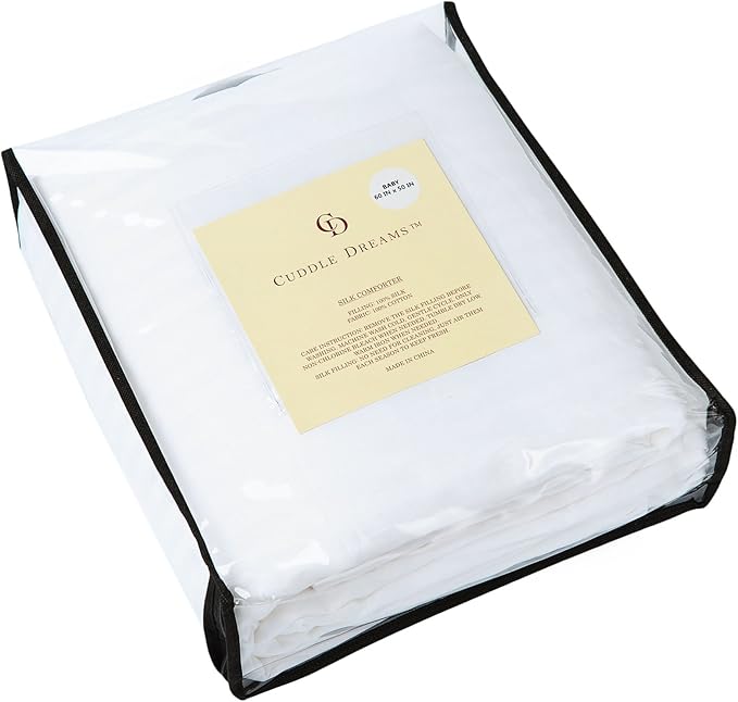 CUDDLE DREAMS Silk Comforter for Spring/Summer/Fall, 100% Long-Strand Silk Filling, Natural & Breathable (Kids/Toddler Size)