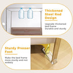 Stainless Steel Canopy Bed Frame Full Size, Thicken Metal Frame with 4 Corners Design Sturdy Bed Canopy Frame for Metal Bed Wood Bed Bedroom Decor