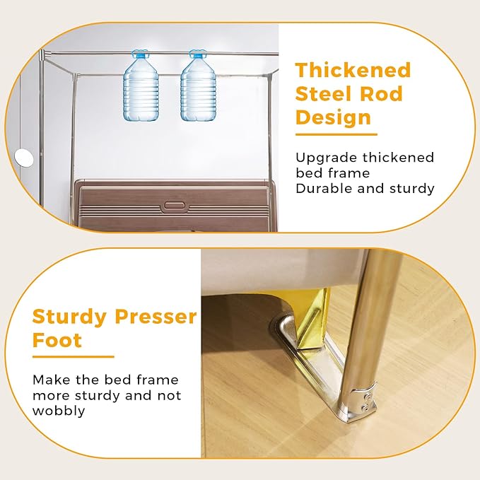 Canopy Bed Frame Post for King Size, Premium Stainless Steel Post Poles, Thicken Canopy Frame, Fit for Four-Corner and Mosquito Curtains