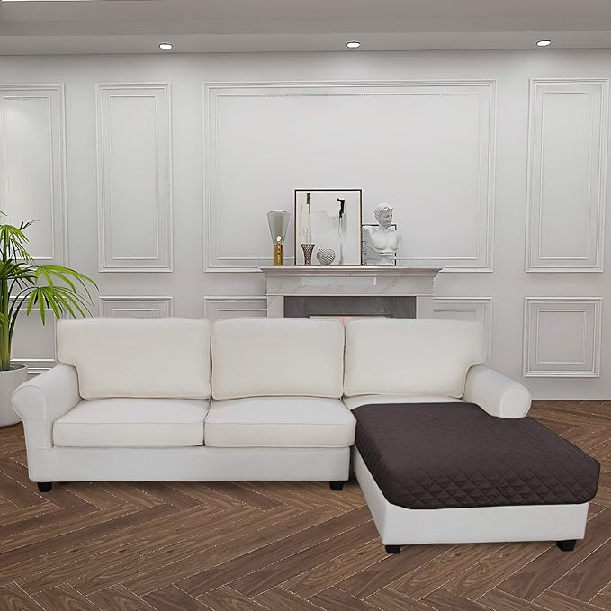 Easy-Going Sectional Couch Covers for Dogs L Shape Sofa Cover Reversible Sofa Slipcover Chaise Lounge Cover Furniture Protector Cover for Pets Dog Cat (42 x 52 inches, Chocolate/Chocolate)