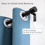 Curtain Rods for Windows 16 to 28 Inches Adjustable Length 1 Inch Diameter Window Curtain Rod with Aluminium Finials, Black