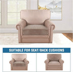 H.VERSAILTEX Velvet Stretch Couch Cushion Cover Plush Cushion Slipcover for Chair Cushion Furniture Protector Seat Cushion Sofa Cover (1 Piece Armchair Cushion Covers, Taupe)