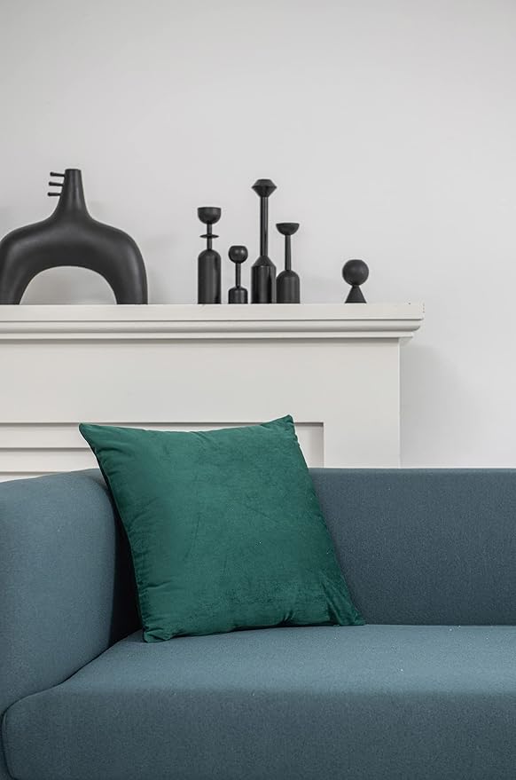 26x26 Euro Pillow Covers : 2 Pack Cozy Soft Velvet Oversized Couch Pillow Shams, Square Throw Pillow Cases for Living Room Sofa, Green