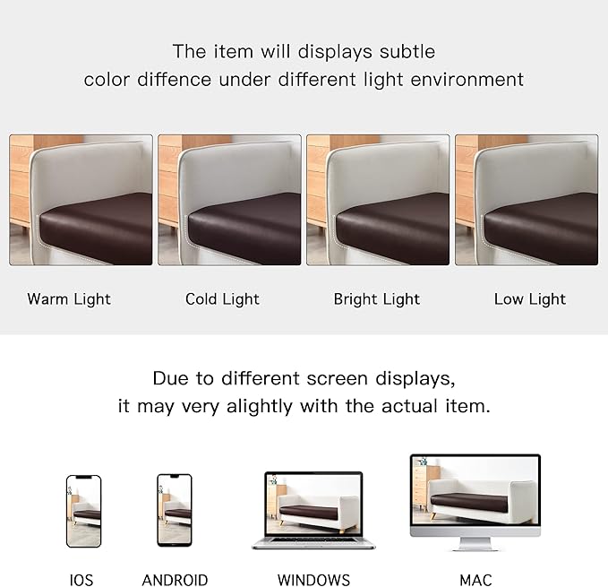 Yates Home PU Leather Couch Sofa Cushion Slipcover Water-Proof Elastic Chair RV Seat Covers Loveseat Sofa Furniture Protector Slip Cover for Settee Seater Replacement(X-Large, Chocolate)