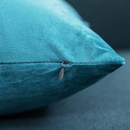 Throw Pillow Cases 24x24 Turquoise: 2 Pack Cozy Soft Velvet Square Decorative Pillow Covers for Farmhouse Home Decor