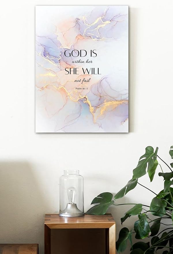 ART Christian Canvas Wall Decor Abstract Golden Pink Jade Canvas Wall Decor Modern Home Decor for Living Room Bedroom Plasm46 (Plasm46, 18x24)