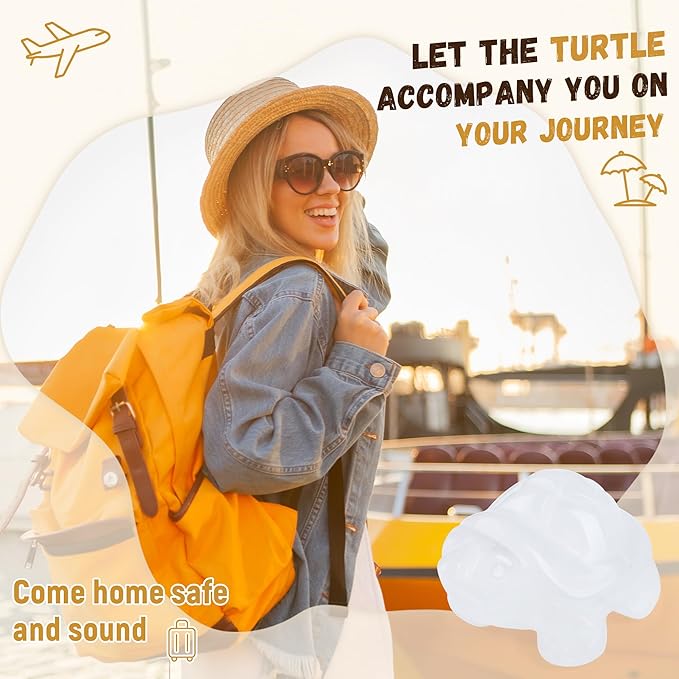 QINJIEJIE Clear Quartz Crystal Travel Turtle Figurines Healing Crystals Best Travel Gifts for Women Men Travelers Sea Turtle Lovers Office Desk Decor Good Luck Gifts for Traveling Abroad