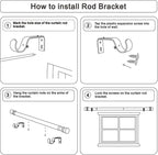 Curtain Rods for Windows 16 to 48 or 60 Inches Max Adjustable Length 1 Inch Diameter Window Curtain Rod with Aluminium End Cap, Brushed Nickel