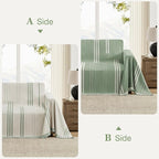 Boho Couch Cover Washable Sectional Couch Covers for Dogs Reversible Sofa Slipcover for 2 or 3 Cushion Couch Pet Friendly Furniture Protector (2# Sage Green, 91" x 118")