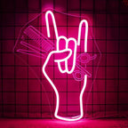 WLHOPE Salon Hand Neon Signs for Wall Decor Adjustable LED Lights Decorations for Haircut Barber Shop Salon Studio, Get Your Business Seen Day or Night