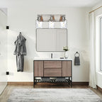 BONLICHT Bathroom Vanity Light Fixtures 3 Lights Modern Wall Sconce Brushed Nickel with Metal Base and Hammered Glass Shade, Industrial Farmhouse Bath Wall Lights for Hallway Kitchen Bedroom